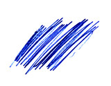 Stift Gekritzel mit blauer Farbe auf weißem Hintergrund