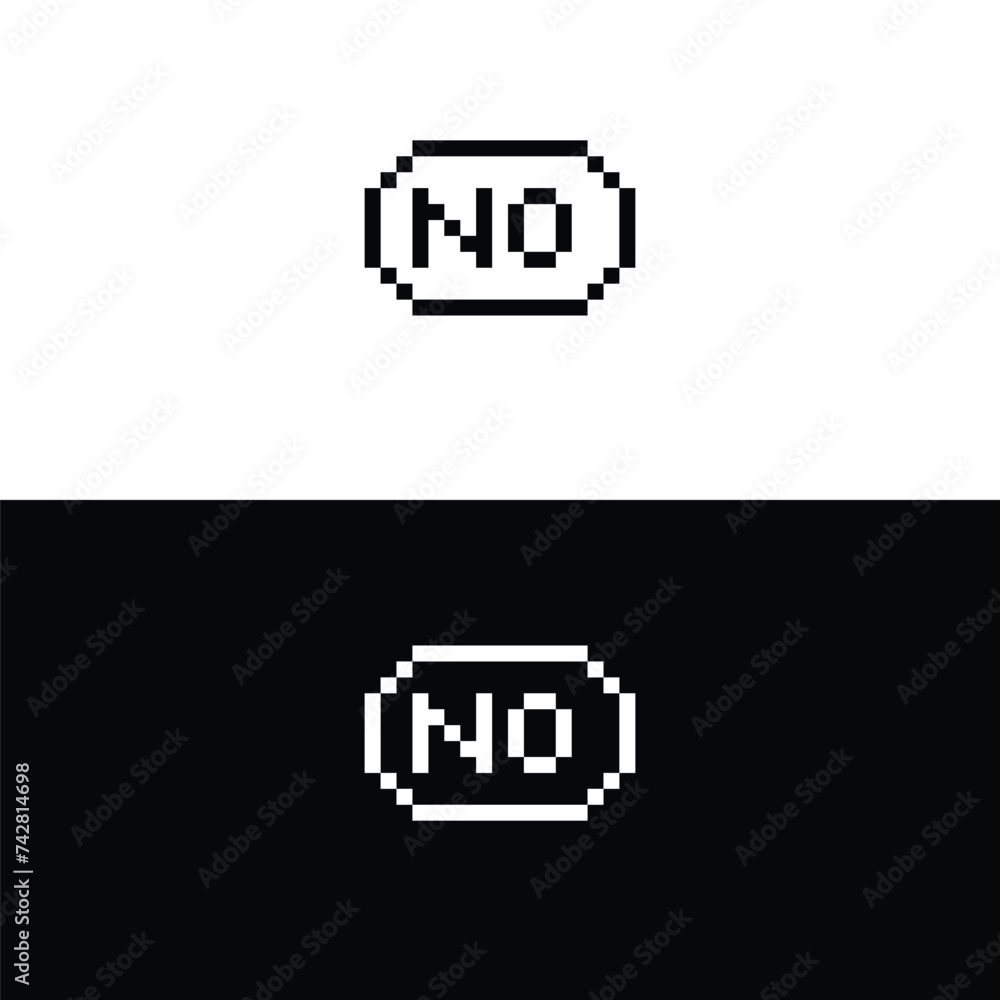 no button 8 bit text no Pixel art 8-bit for game 