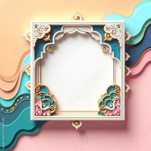ramadan, eid al-fitr, nuzul al-Quran concept. with copy space. greeting card AI generative photo