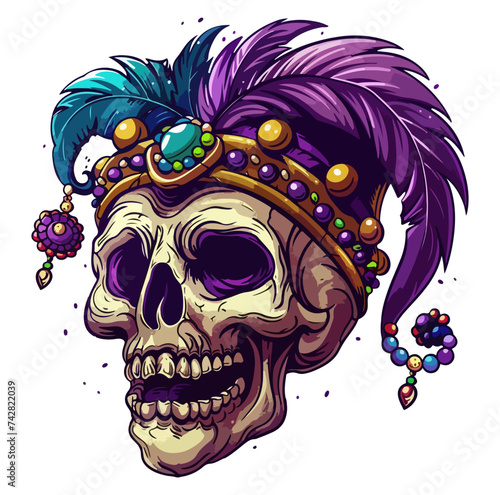 mardi gras voodoo skull