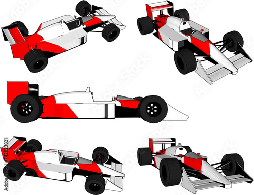 vector sketch design illustrator image of formula racing car