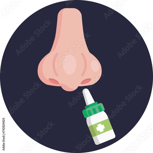 Allergy Awareness Vector Icon: Elevate your educational and awareness campaigns with our runny nose vector icon. photo
