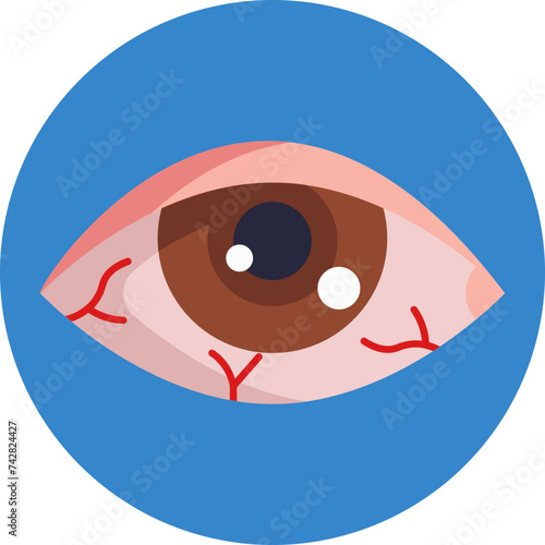 Intense Red Eyes Illustration: Ideal for allergy awareness campaigns or medical illustrations, this icon conveys the discomfort of red eyes.