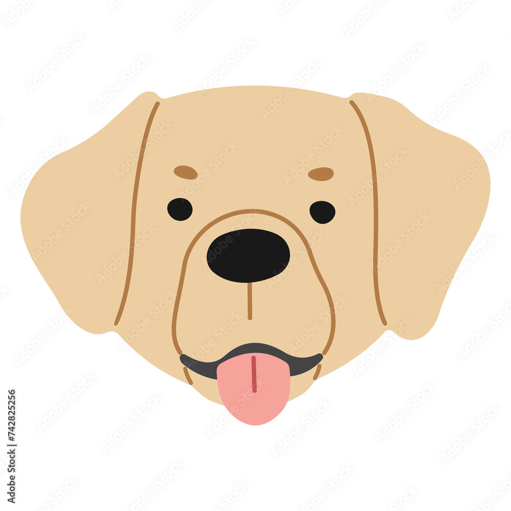 Golden Retriever Head 1 cute on a white background, png illustration. Golden Retriever Head 1 cute on a white background, png illustration.