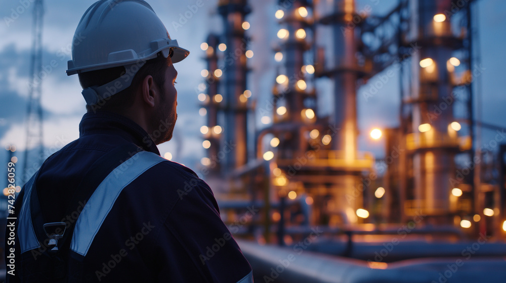 engineer wear safety helmet during work in chemical petrochemical petroleum refinery industry for pipeline of gas oil energy and equipment inspection for oil chemical industrial manufacturing business engineer wear safety helmet during work in chemical petrochemical petroleum refinery industry for pipeline of gas oil energy and equipment inspection for oil chemical industrial manufacturing business