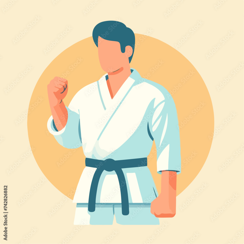 Karate person vector illustration