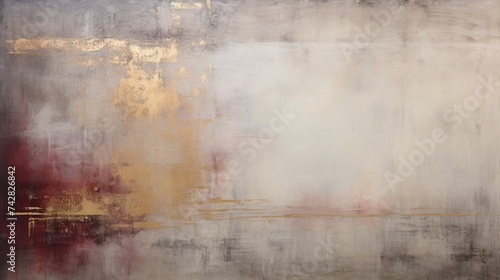 Closeup of abstract rough dark gold burgundy art painting texture, with oil acrylic brushstroke, pallet knife paint on canvas, geometric spatula technique