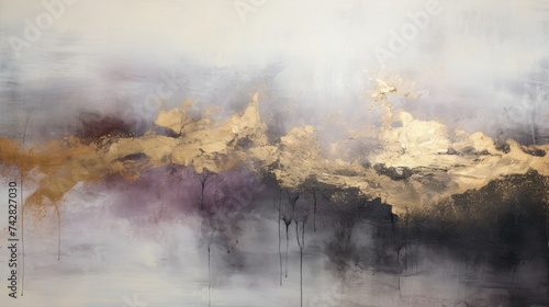 Closeup of abstract rough dark gold burgundy art painting texture, with oil acrylic brushstroke, pallet knife paint on canvas, geometric spatula technique