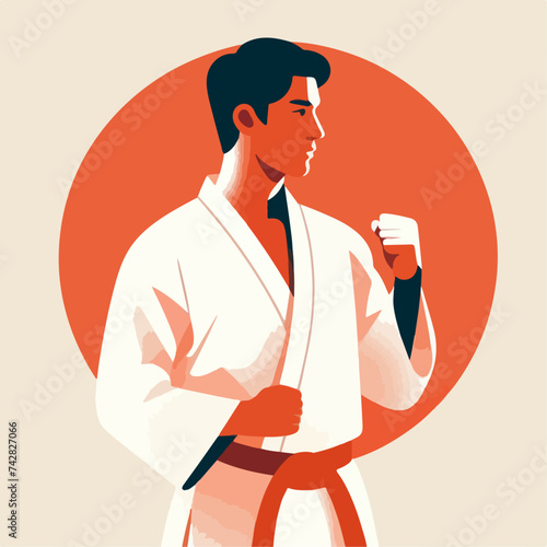 Karate person vector illustration