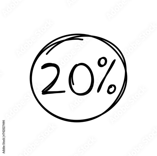 Hand drawn price tag or sale label