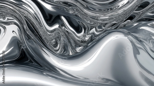 Chrome glossy abstract metallic steel liquid shiny fluid sliver futuristic background texture design