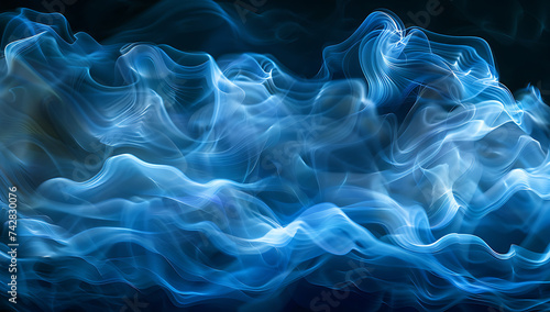 an image of a blue wavy wave of light in the style of