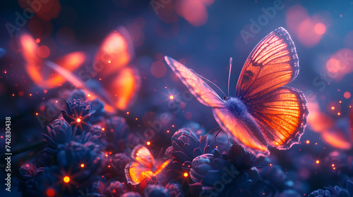 Autumn butterfly background
