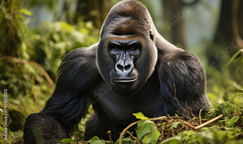 Exploring the Rwandan Forest: Witness the Majesty of Gorillas in Their Natural Habitat, a True Wonder of Nature.