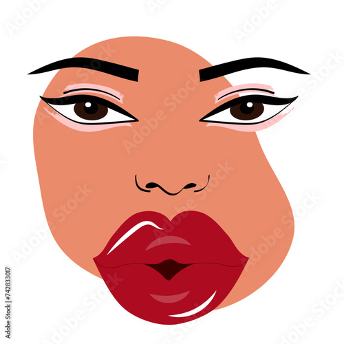 Woman face makeup kiss