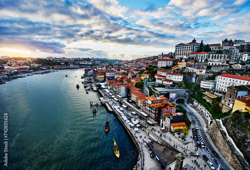Landscape of Porto and the Douro river, Porto, Portugal, Lisbon, Europe photo