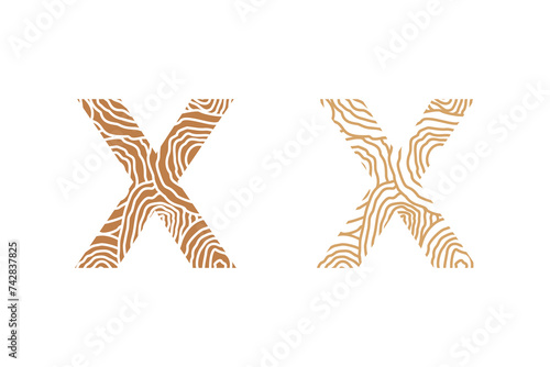wood element design with combination letter design
