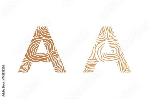 wood element design with combination letter design