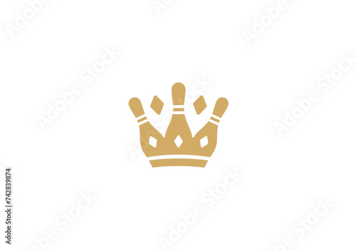 king bowling club sport logo design concept