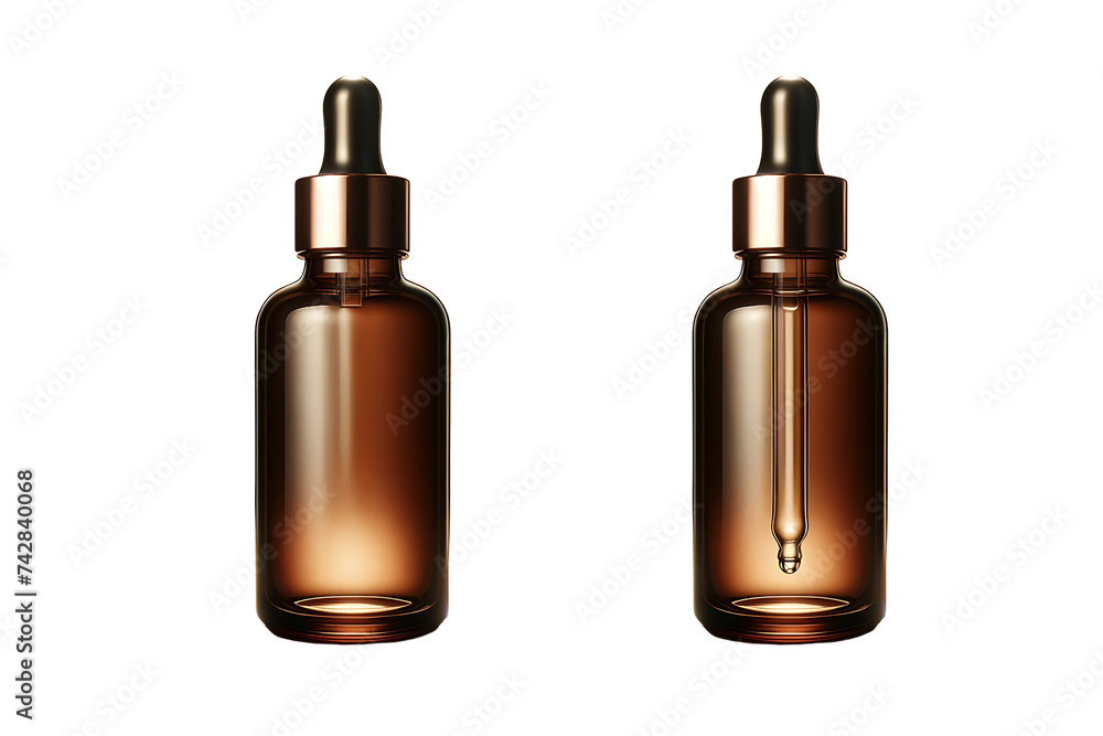 Naklejka premium liquid serum bottle mockup isolated on background, illustration generic cosmetic. PNG transparent background
