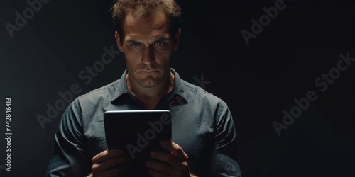 businessman using tablet Generative AI