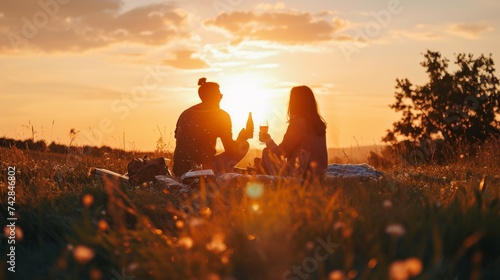 People Sitting on Top of Grass Covered Field