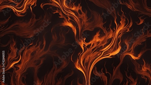 Abstract Brown patterns burn in fiery flames