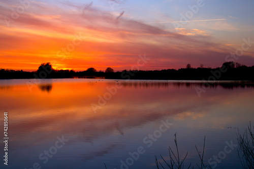 Sunset just before dusk and beautiful pastel colors