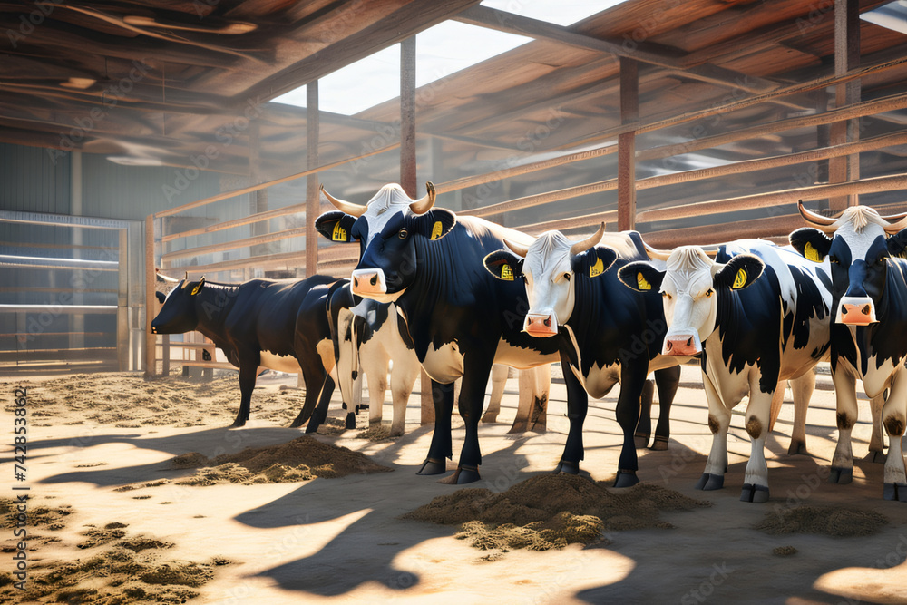 Landwirtschaft und Kühe im Kuhstall