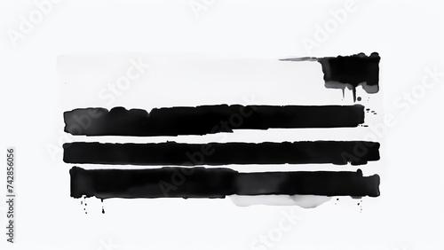 Abstract Watercolor Black Brush Stroke on white background