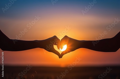 sunset in heart hands © Kseniya Ananko