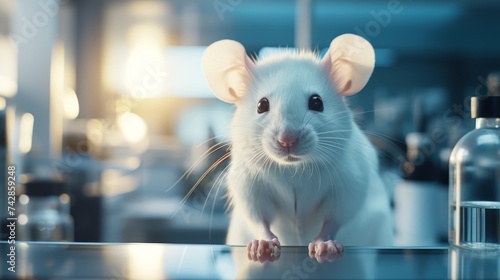 White Mouse Sitting on Table