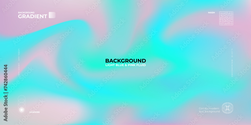 Abstract pink blue pastel complex gradient. Modern blur background with neon fluid effect. Light blue liquid stains on pink background. Candy colors and y2k brutal design objects. Vector illustration Abstract pink blue pastel complex gradient. Modern blur background with neon fluid effect. Light blue liquid stains on pink background. Candy colors and y2k brutal design objects. Vector illustration