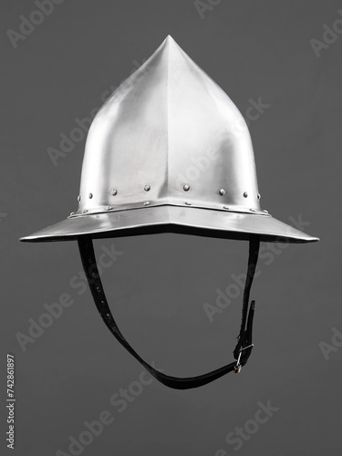 Medieval armor protection. Knight helm. photo