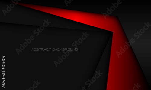 Abstract red arrow direction grey metallic black shadow geometric luxury design modern futuristic technology background vector