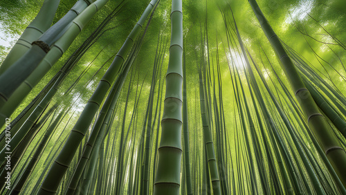 Giant Bamboo Trees (Dendrocalamus giganteus) Generative AI. photo