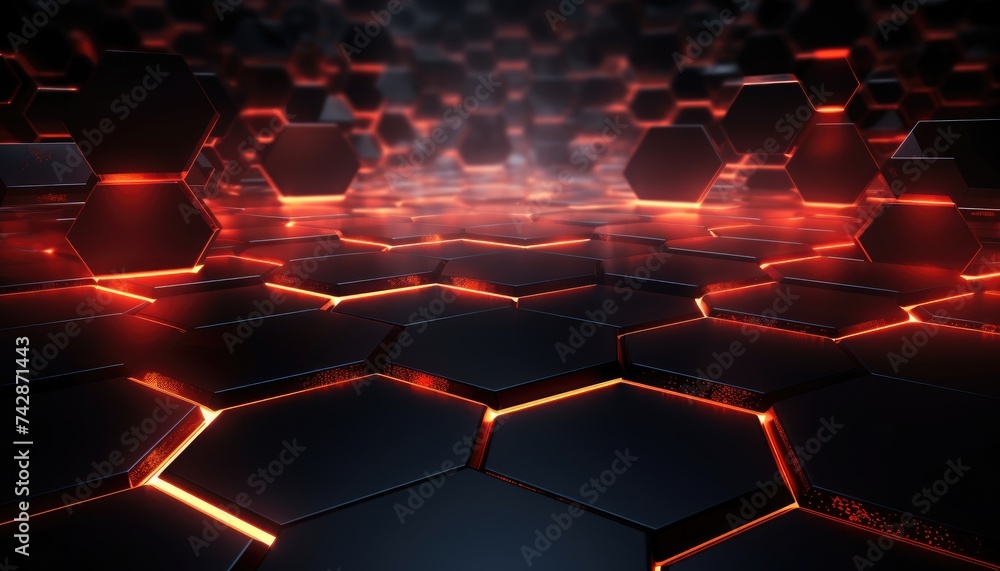 Obraz premium Abstract Futuristic background with hexagons
