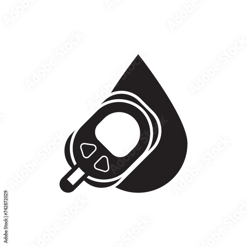 Blood sugar measuring symbol icon, vector illustration design