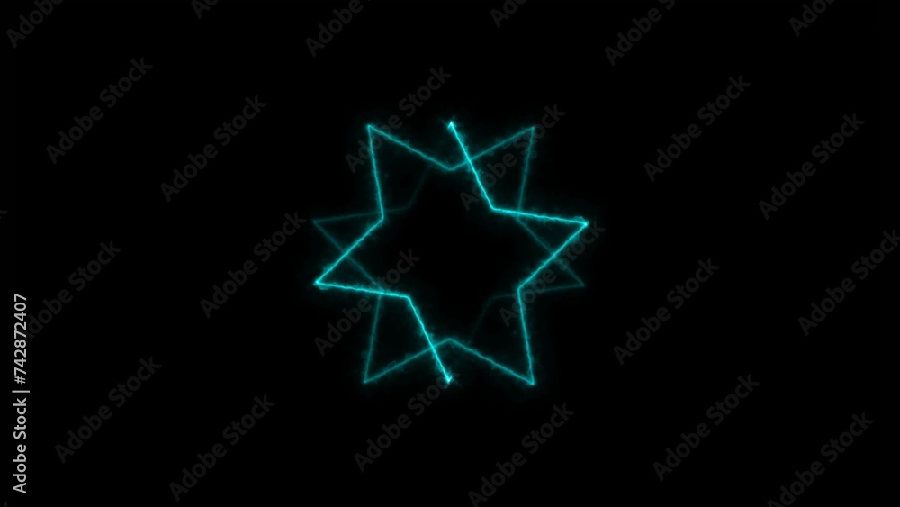 abstract beautiful neon star icon frame background illustration.