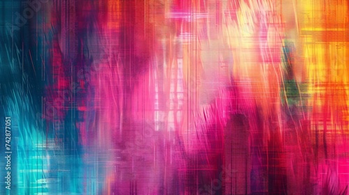 Screen glitch texture background embodying the chaotic beauty of digital disruptions in vibrant colors