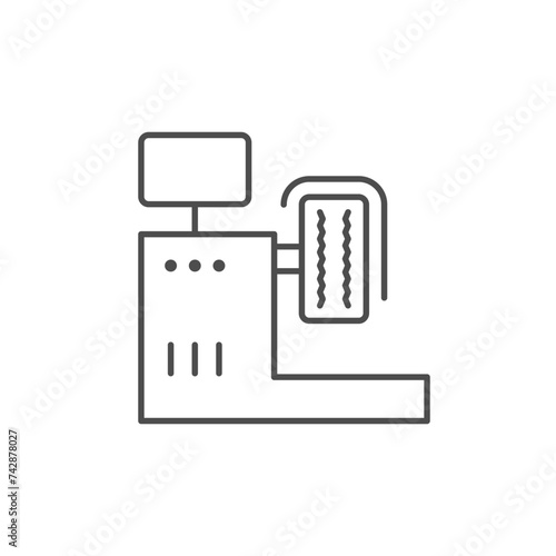 Wheel balancing machine line icon