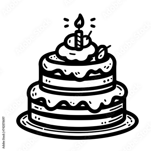 cake with candles illustration © Koko