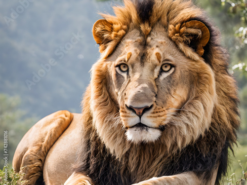 Close up of a lion in the Okavango Delta  Botswana.