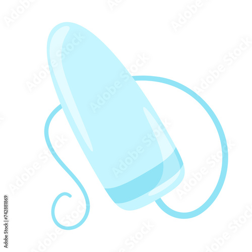 Menstrual gynecological tampon. Women's intimate hygiene item. Simple vector flat illustration.