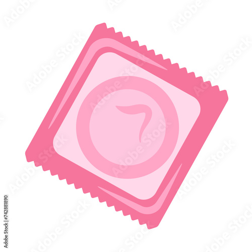Condom. Barrier method of contraception. Simple vector flat illustration.