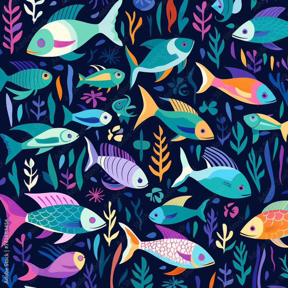 Seamless pattern fish Seamless pattern fish