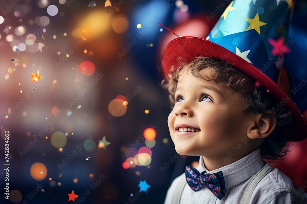 Generative AI colorful image illustration content funny children celebrating party beautiful decorations Generative AI colorful image illustration content funny children celebrating party beautiful decorations