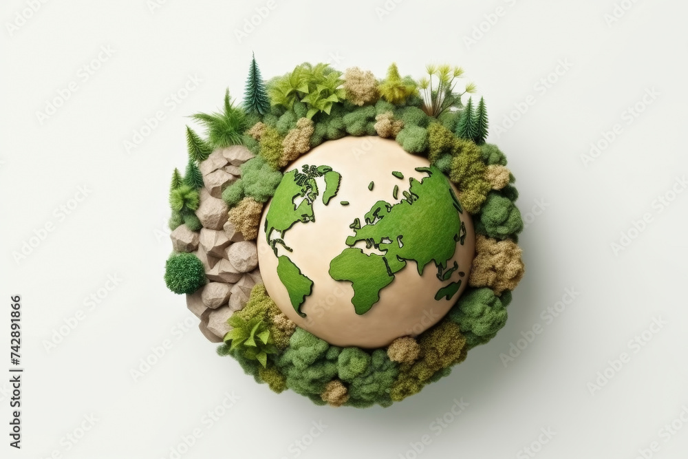 Conceptual Earth Model with Greenery and Terrain Conceptual Earth Model with Greenery and Terrain
