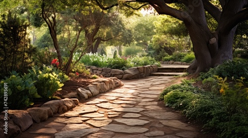 A photo of a weathered stone pathway photo