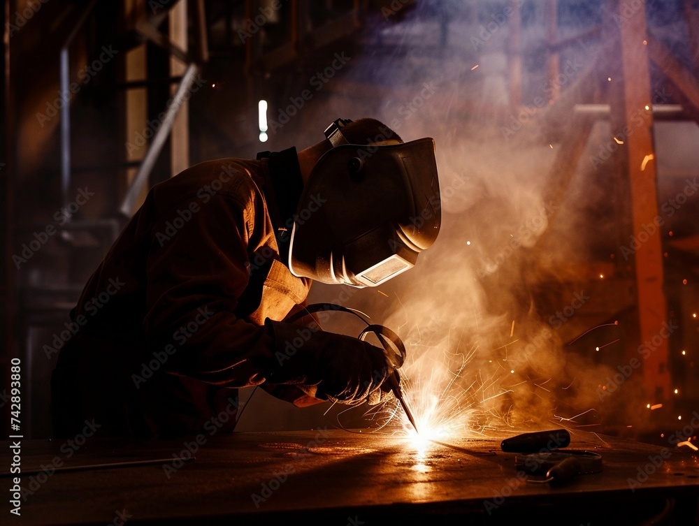 Industrial Welder with Sparks Industrial Welder with Sparks